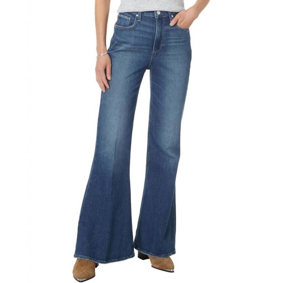 PAIGE Denim - PAIGE Charlie Full Length Flare Jeans Mixtape Sz 25 Dark Wash Y2K Luxury Capsule
